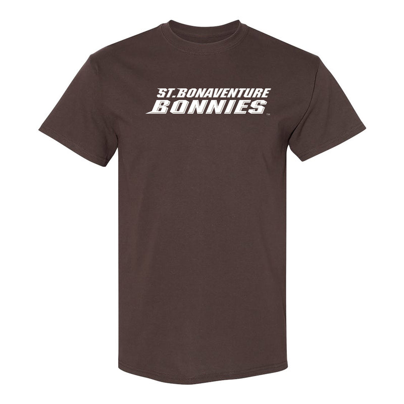 St. Bonaventure Bonnies Basic Block T Shirt - Dark Chocolate