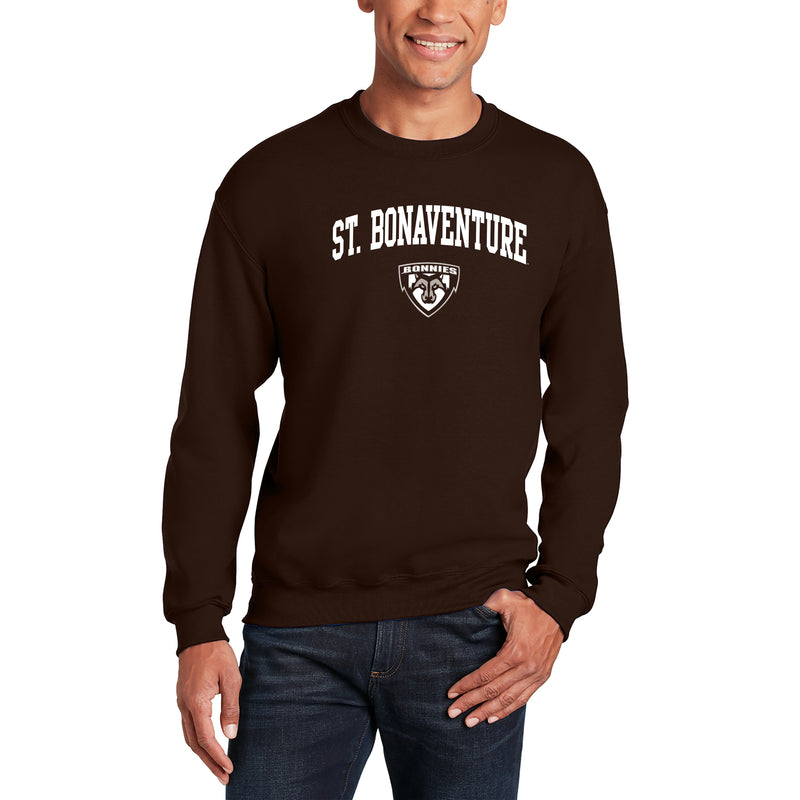 St. Bonaventure Bonnies Arch Logo Crewneck Sweatshirt - Dark Chocolate