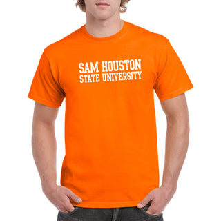 Sam Houston State University Bearkats Basic Block Short Sleeve T Shirt - Orange