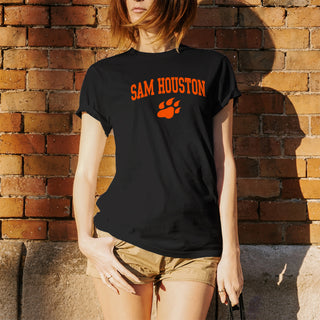 Sam Houston State University Bearkats Arch Logo Short Sleeve T Shirt - Black