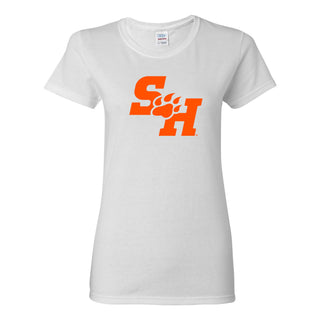 Sam Houston State University Bearkats Primary Logo Short Sleeve Womens T Shirt - White