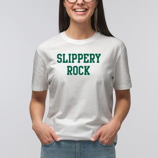 Slippery Rock University The Rock Basic Block Short Sleeve T Shirt - White