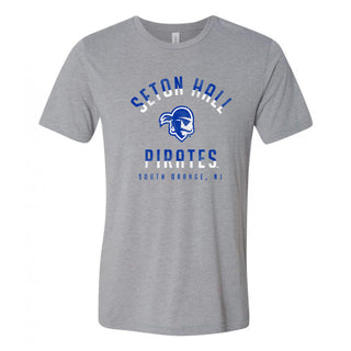 Seton Hall University Pirates Division Arch Canvas Short Sleeve T Shirt - Athletic Grey