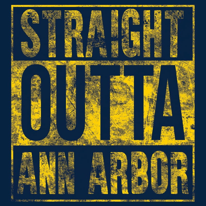 Straight Outta Ann Arbor Michigan Next Level Triblend Short Sleeve T Shirt - Vintage Navy