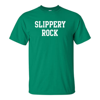 Slippery Rock University The Rock Basic Block Short Sleeve T Shirt - Kelly Green