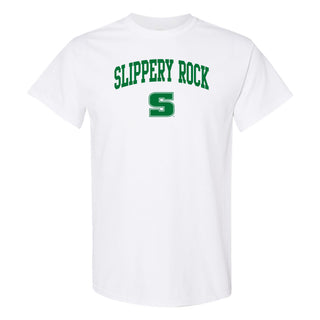 Slippery Rock University The Rock Arch Logo Short Sleeve T Shirt - White