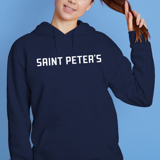 Saint Peter's University Peacocks Basic Block Hoodie - Navy