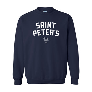 Saint Peter's University Peacock Arch Logo Crewneck - Navy