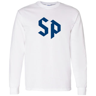 Saint Peter's University Peacocks Primary Logo Long Sleeve - White