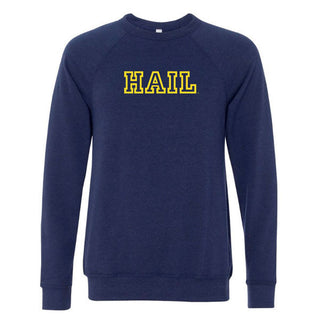 Hail Outline University of Michigan Bella Sponge Fleece Crewneck Sweatshirt - Navy Triblend