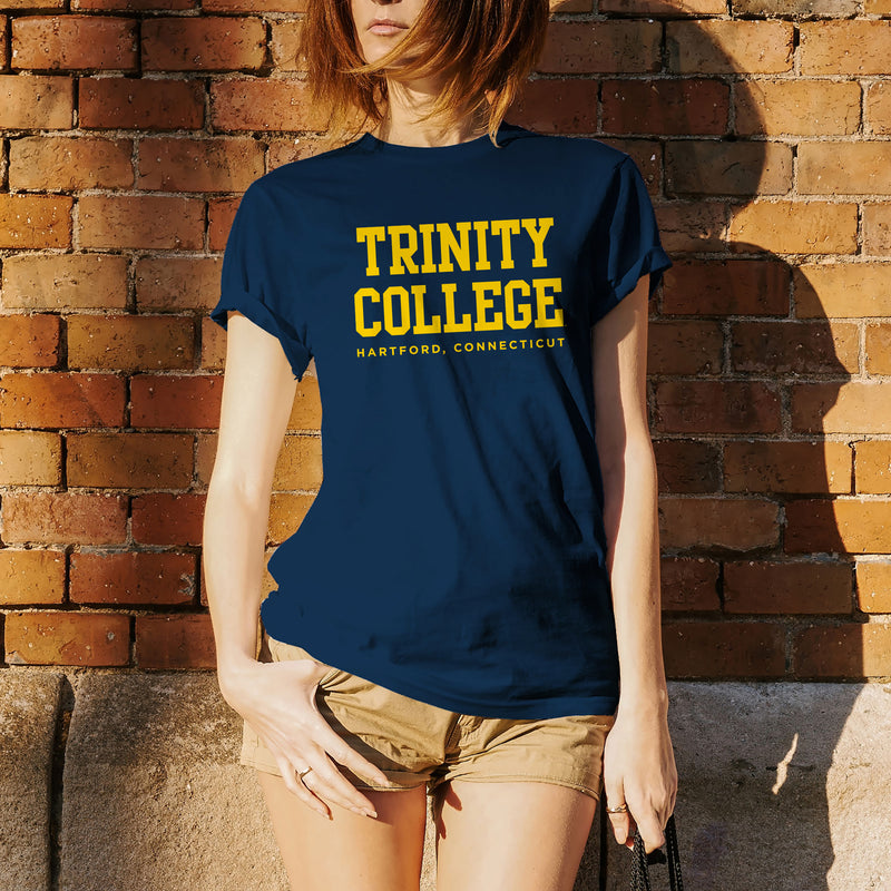 Trinity College Bantams Basic Block Cotton Short Sleeve T Shirt - Navy