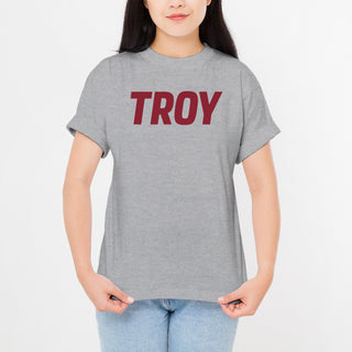 Troy Trojans Basic Block T Shirt - Sport Grey