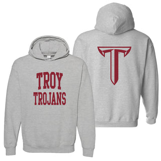 Troy Front Back Print Hoodie - Sport Grey