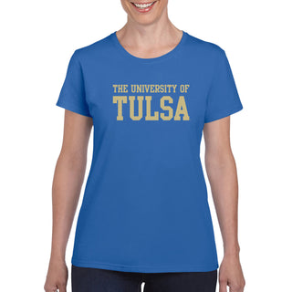 University of Tulsa Golden Hurricanes Basic Block Cotton Womens T-Shirt - Royal