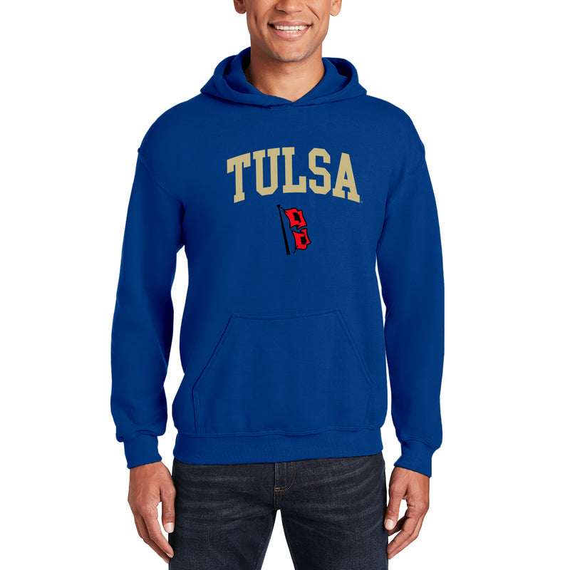 University of Tulsa Golden Hurricanes Arch Logo Cotton Hoodie - Royal