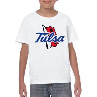 University of Tulsa Golden Hurricanes Primary Logo Cotton Youth T-Shirt - White