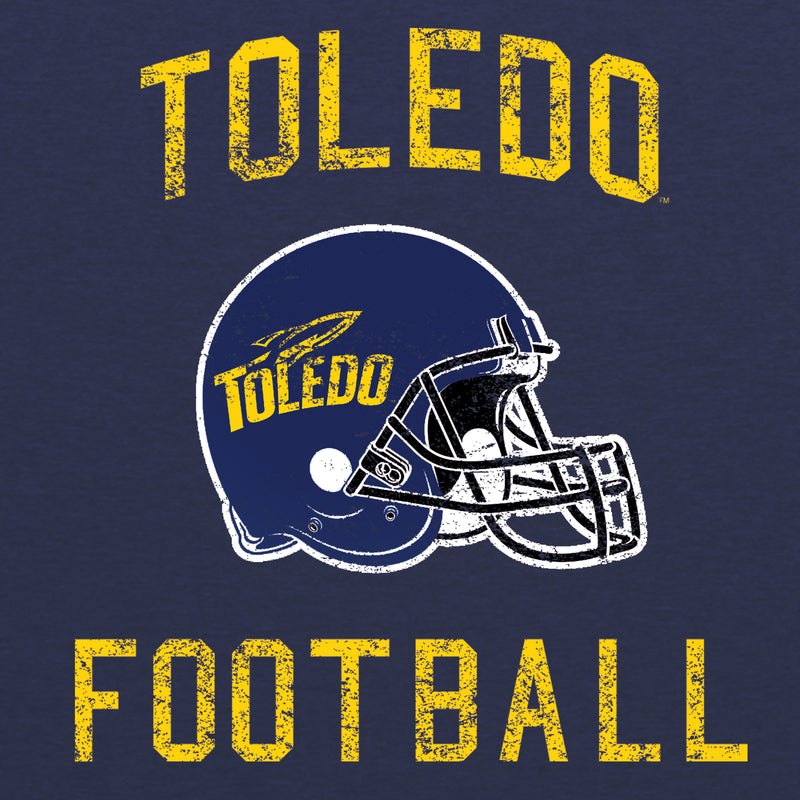 University of Toledo Rockets Faded Football Helmet Next Level Short Sleeve T-Shirt - Vintage Navy