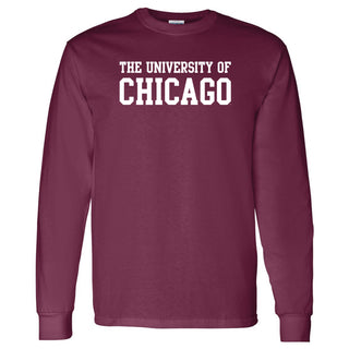 University of Chicago Maroons Basic Block Long Sleeve T-Shirt - Maroon