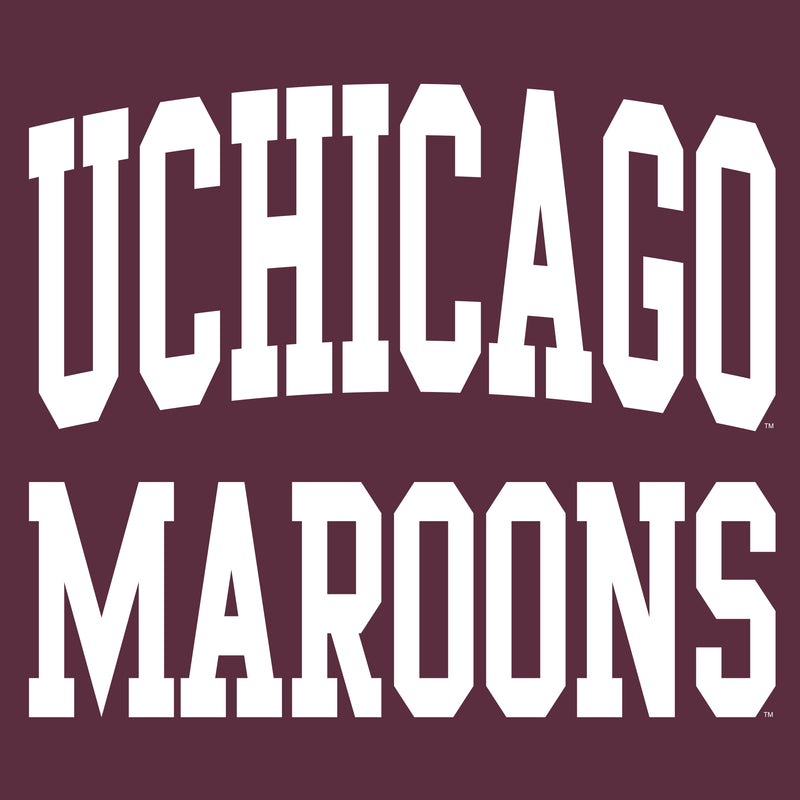 University of Chicago Maroons Front Back Print Short Sleeve T Shirt - Maroon