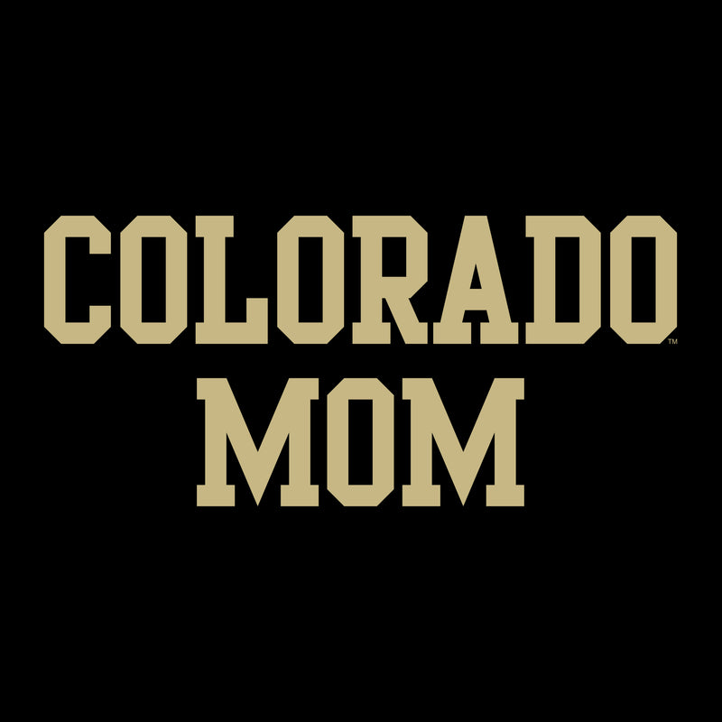 University of Colorado Buffaloes Basic Block Mom Crewneck Sweatshirt - Black