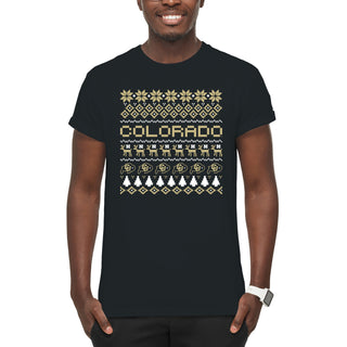 University of Colorado Buffaloes Holiday Ugly Sweater T Shirt - Black