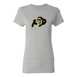 University of Colorado Buffaloes Primary Logo Women's T Shirt - Sport Grey