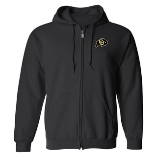 University of Colorado Buffaloes Primary Logo Left Chest Zip Hoodie - Black