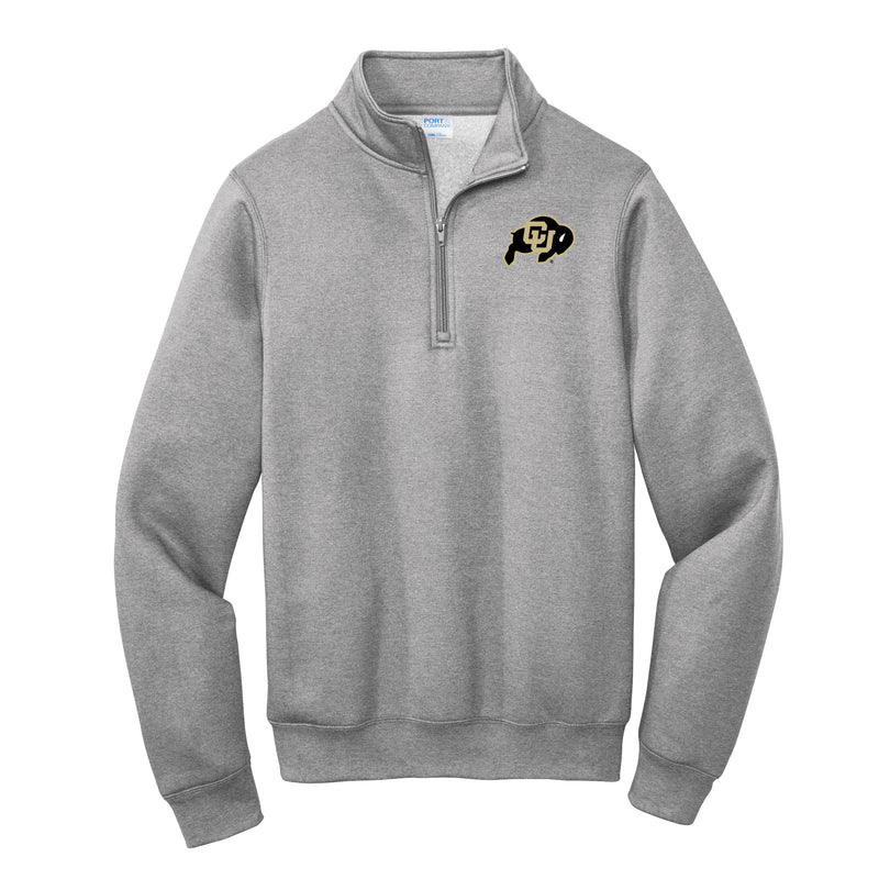 University of Colorado Buffaloes Primary Logo Left Chest 1/4 Zip Sweatshirt - Athletic Heather