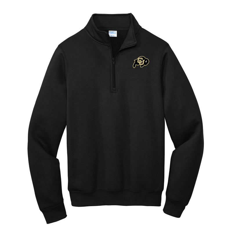 University of Colorado Buffaloes Primary Logo Left Chest 1/4 Zip Sweatshirt - Black