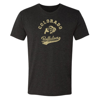 University of Colorado Buffaloes Retro Script Triblend T Shirt - Vintage Black