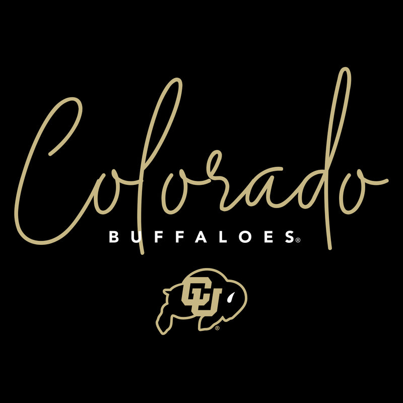 University of Colorado Buffaloes Thin Script Women's T Shirt - Black