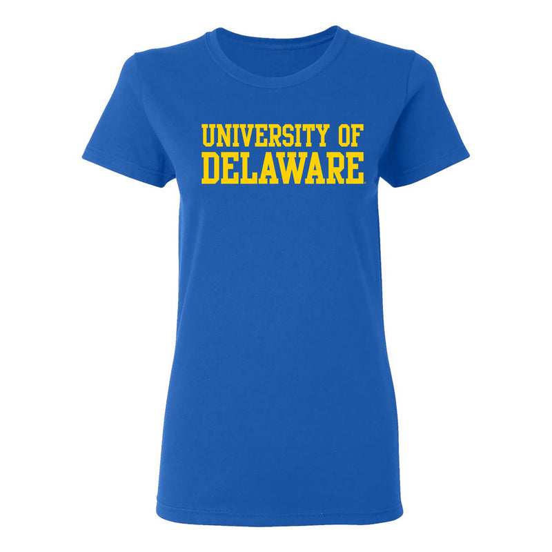 Delaware Blue Hens Basic Block Women's T Shirt - Royal