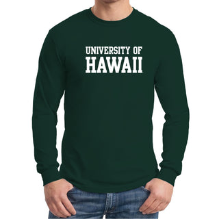 University of Hawaii Rainbow Warriors Basic Block Cotton Long Sleeve T-Shirt - Forest