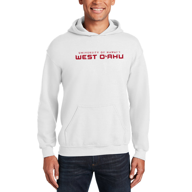 Hawaii West Oahu Pueo Basic Block Hoodie - White