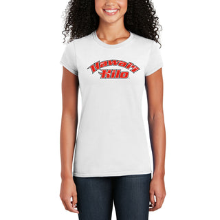 Hawaii Hilo Vulcans Arch Logo Women's T Shirt - White