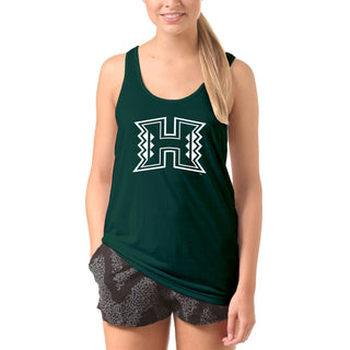 University of Hawaii Rainbow Warriors Primary Logo Cotton Tank Top - Forest