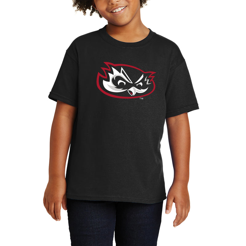 Hawaii West Oahu Pueo Primary Logo Youth T Shirt - Black