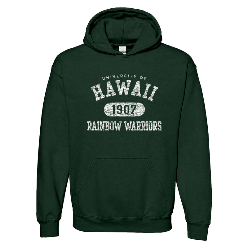 University of Hawaii Rainbow Warriors Athletic Arch Cotton Hoodie - Forest