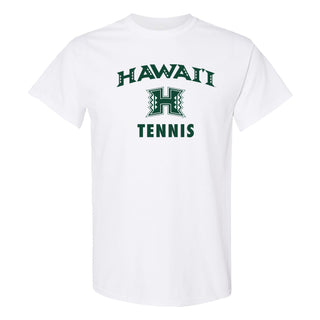 Hawaii Rainbow Warriors Arch Logo Tennis T Shirt - White