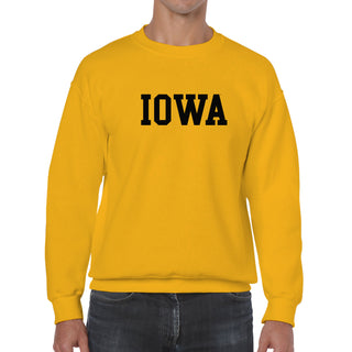 University of Iowa Hawkeyes Basic Block Crewneck Sweatshirt - Gold