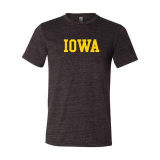 Iowa Basic Block Canvas Triblend T-Shirt - Charcoal Black