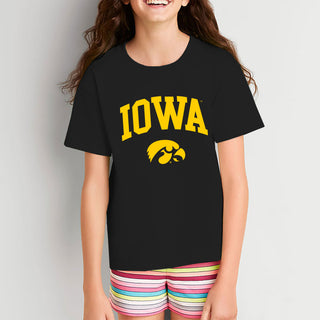 University of Iowa Arch Logo Heavy Cotton Youth Short Sleeve T-Shirt - Black