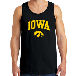 University of Iowa Hawkeyes Arch Logo Heavy Cotton Tank Top - Black