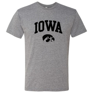 University of Iowa Hawkeyes Arch Logo Next Level Triblend Short Sleeve T Shirt - Premium Heather