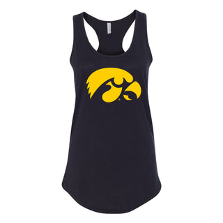 University of Iowa Hawkeyes Primary Logo Next Level Women's Racerback Tank Top - Black