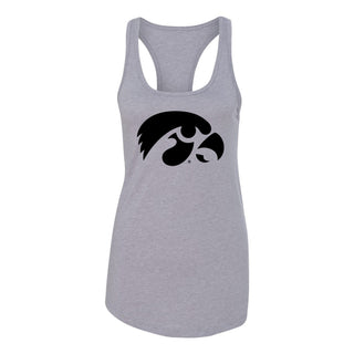 University of Iowa Hawkeyes Primary Logo Next Level Racerback Tank Top - Heather Grey