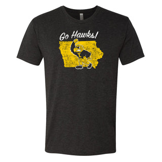 University of Iowa Hawkeyes Silhouette Herky Next Level Short Sleeve T Shirt - Vintage Black