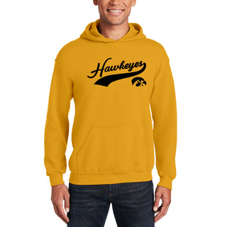 Iowa Hawkeyes Baseball Jersey Script Hoodie - Gold