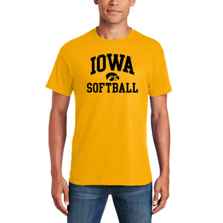 University of Iowa Hawkeyes Arch Logo Softball Short Sleeve T Shirt - Gold