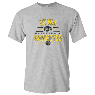 University of Iowa Hawkeyes Basketball Arch Stars Short Sleeve T Shirt - Sport Grey